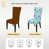 Nendle Elastic/High Stretchable Chair Covers for 4 Seater Dining/Center Table Chairs (4 Pieces, Sea Green)