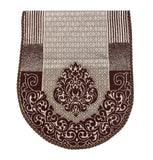 Nendle Damask Design Concept Sofa Set Covers 5 Seater with 80% Cotton & 20% Jute (Brown, Pack of 6)