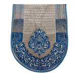 Nendle Damask Design Concept Sofa Set Covers 5 Seater with 80% Cotton & 20% Jute (Sky Blue, Pack of 6)