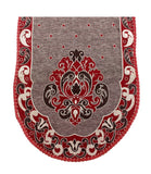 Nendle Damask Design Concept Sofa Set Covers 5 Seater with 80% Cotton & 20% Jute (Dark Maroon, Pack of 6)