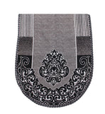 Nendle Damask Design Concept Sofa Set Covers 5 Seater with 80% Cotton & 20% Jute (Black, Pack of 6)