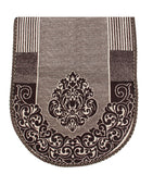 Nendle Damask Design Concept Sofa Set Covers 5 Seater with 80% Cotton & 20% Jute (Brown, Pack of 6)