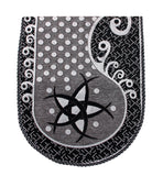 Nendle Damask Design Concept Sofa Set Covers 5 Seater with 80% Cotton & 20% Jute (Black & White, Pack of 6)