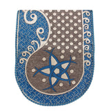 Nendle Damask Design Concept Sofa Set Covers 5 Seater with 80% Cotton & 20% Jute (Sky Blue, Pack of 6)