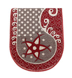 Nendle Damask Design Concept Sofa Set Covers 5 Seater with 80% Cotton & 20% Jute (Maroon, Pack of 6)