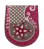 Nendle Damask Design Concept Sofa Set Covers 5 Seater with 80% Cotton & 20% Jute (Pink, Pack of 6)