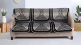 Nendle Velvet Fabric Sofa Cover Set of 5 Seater (Black, 6 Pieces)