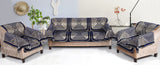Nendle Velvet Fabric Sofa Cover Set of 5 Seater With 6 Pieces Arms Cover (Navy Blue, 12 Pieces)