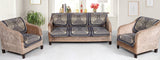 Nendle Velvet Fabric Sofa Cover Set of 5 Seater (Grey, 6 Pieces)
