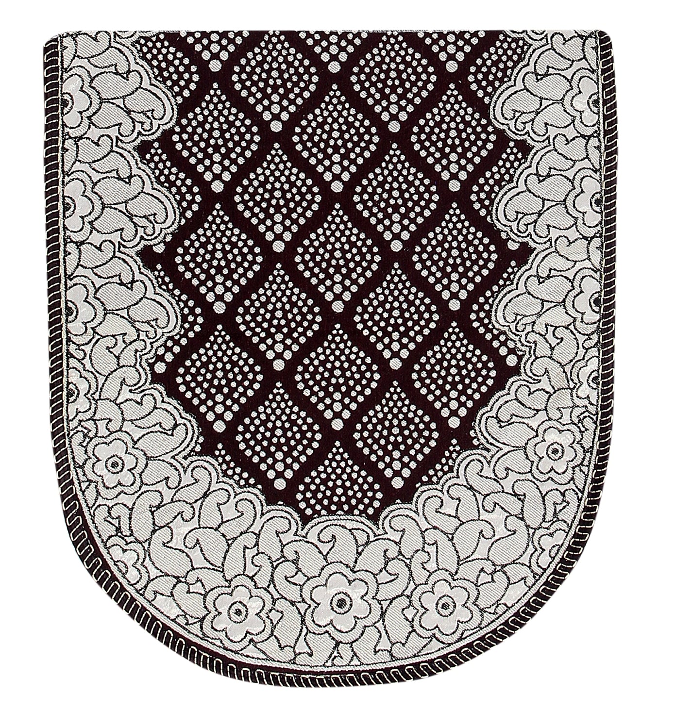 Nendle Luxurious Cotton Polka Dot Design 5 Seater Sofa Cover Set With Arms (Brown, 12 Pieces)