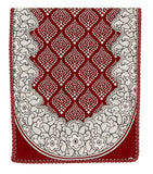 Nendle Luxurious Cotton Polka Dot Design 5 Seater Sofa Cover Set With Arms (Maroon, 12 Pieces)