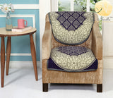 Nendle Luxurious Cotton Polka Dot Design 5 Seater Sofa Cover Set (Violet, 6 Pieces)