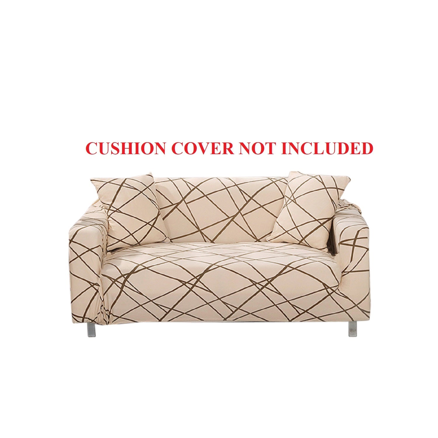 Nendle Universal High Stretch Elastic Sofa Cover (Beige, Pack of 1)