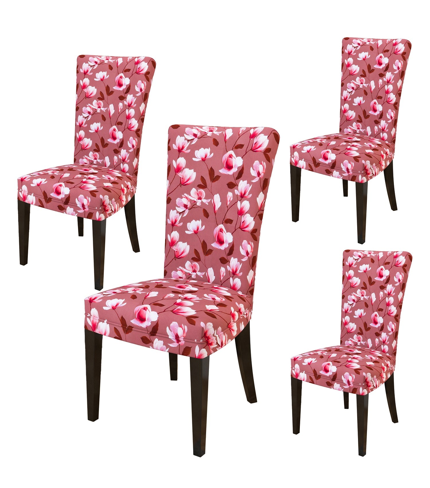 Nendle Elastic/High Stretchable Microfiber Paisley Chair Covers for 4 Seater Dinning/Center Table (4 Pieces, Metallic Bronze)