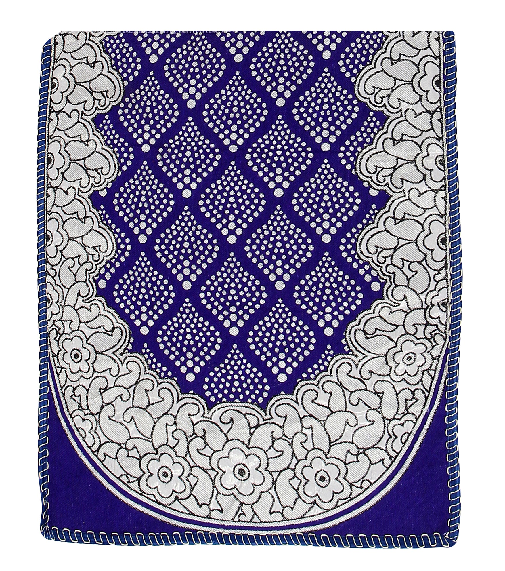 Nendle Luxurious Cotton Polka Dot Design 3 Seater Sofa Cover Set (Violet, 2 Pieces)