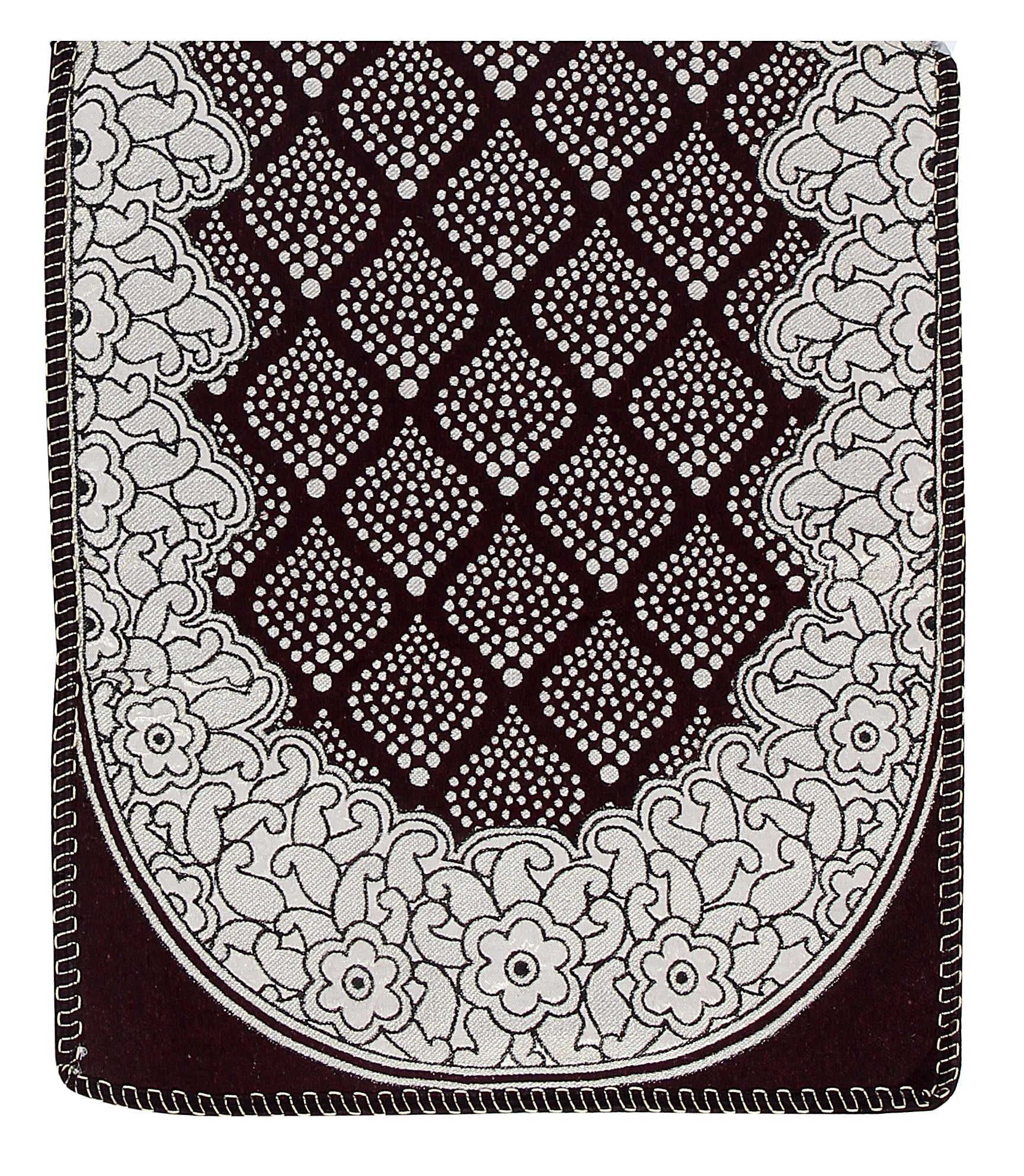 Nendle Luxurious Cotton Polka Dot Design 3 Seater Sofa Cover Set (Brown, 2 Pieces)