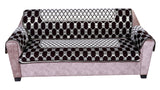 Nendle Latest Cotton Abstract Design 5 Seater Sofa Cover Set with Arms for Living Room (Brown, 12 Pieces)