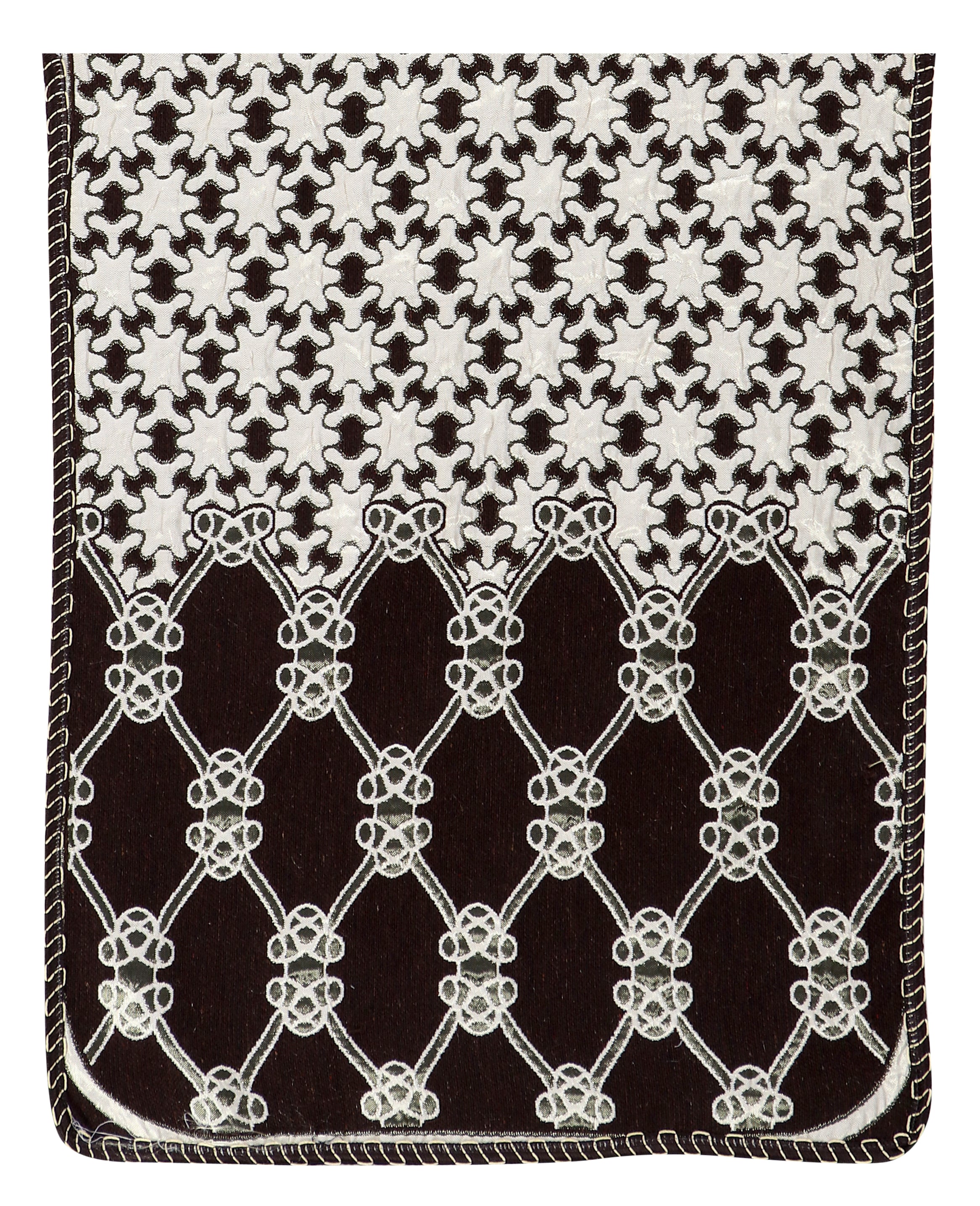 Nendle Latest Cotton Abstarct Design 3 Seater Sofa Cover Set for Living Room (Brown, 2 Pieces)