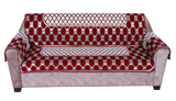 Nendle Latest Cotton Abstract Design 5 Seater Sofa Cover Set with Arms for Living Room (Maroon, 12 Pieces)