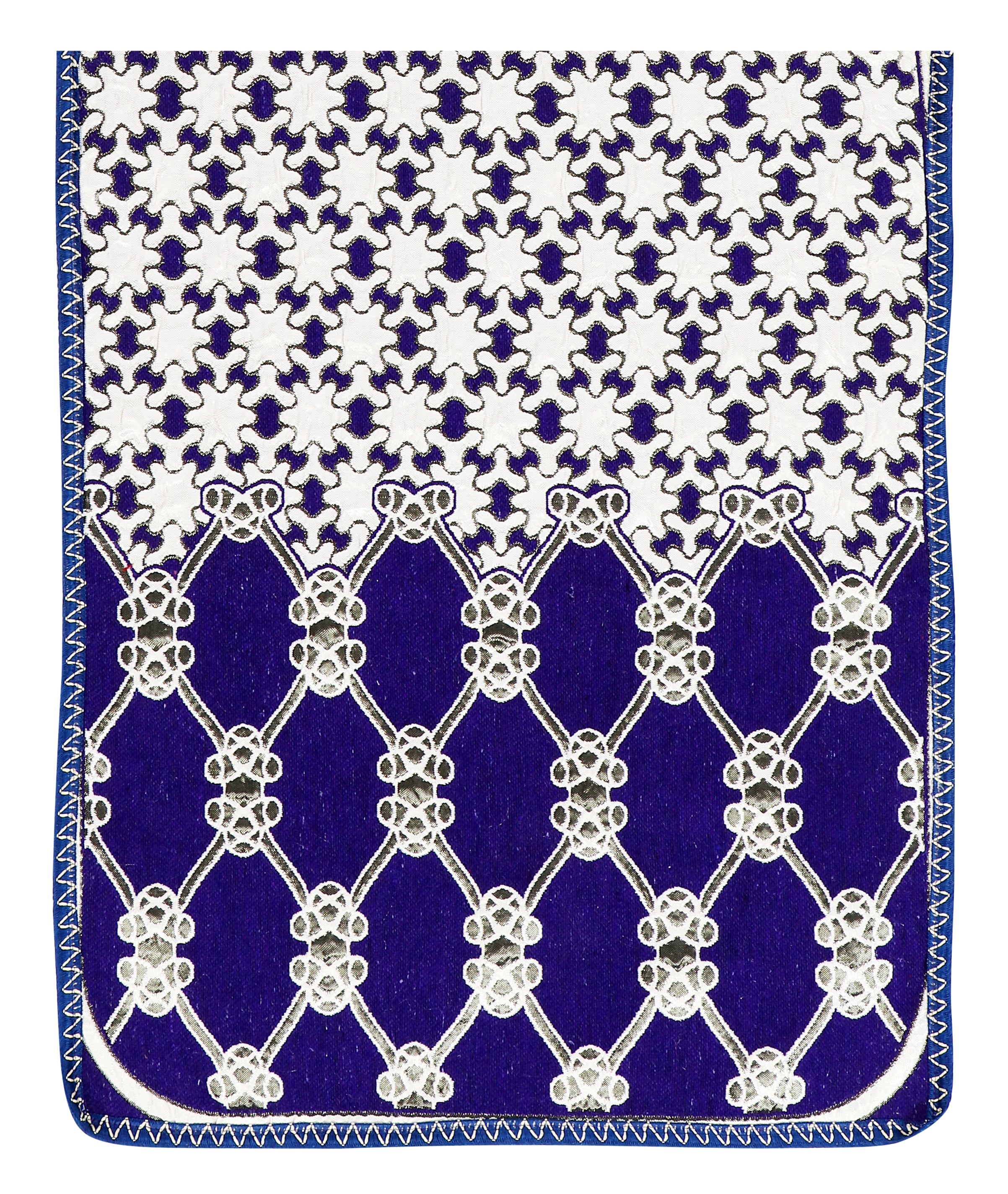 Nendle Latest Cotton Abstarct Design 3 Seater Sofa Cover Set for Living Room (Violet, 2 Pieces)