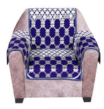 Nendle Latest Cotton Abstract Design 5 Seater Sofa Cover Set with Arms for Living Room (Violet, 12 Pieces)