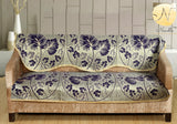 Nendle Poly Cotton Sofa Cover Set of 3+1+1 (Purple, 5 Seater)