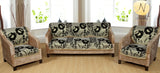 Nendle Poly Cotton Sofa Cover Set of 3+1+1 (Black, 5 Seater)