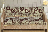 Nendle Poly Cotton Sofa Cover Set of 3+1+1 (Brown, 5 Seater)