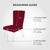 Nendle Plain Solid Color Polyester Stretchable Elastic Fitted Chair Covers for Living Room (Maroon, Set of 6)