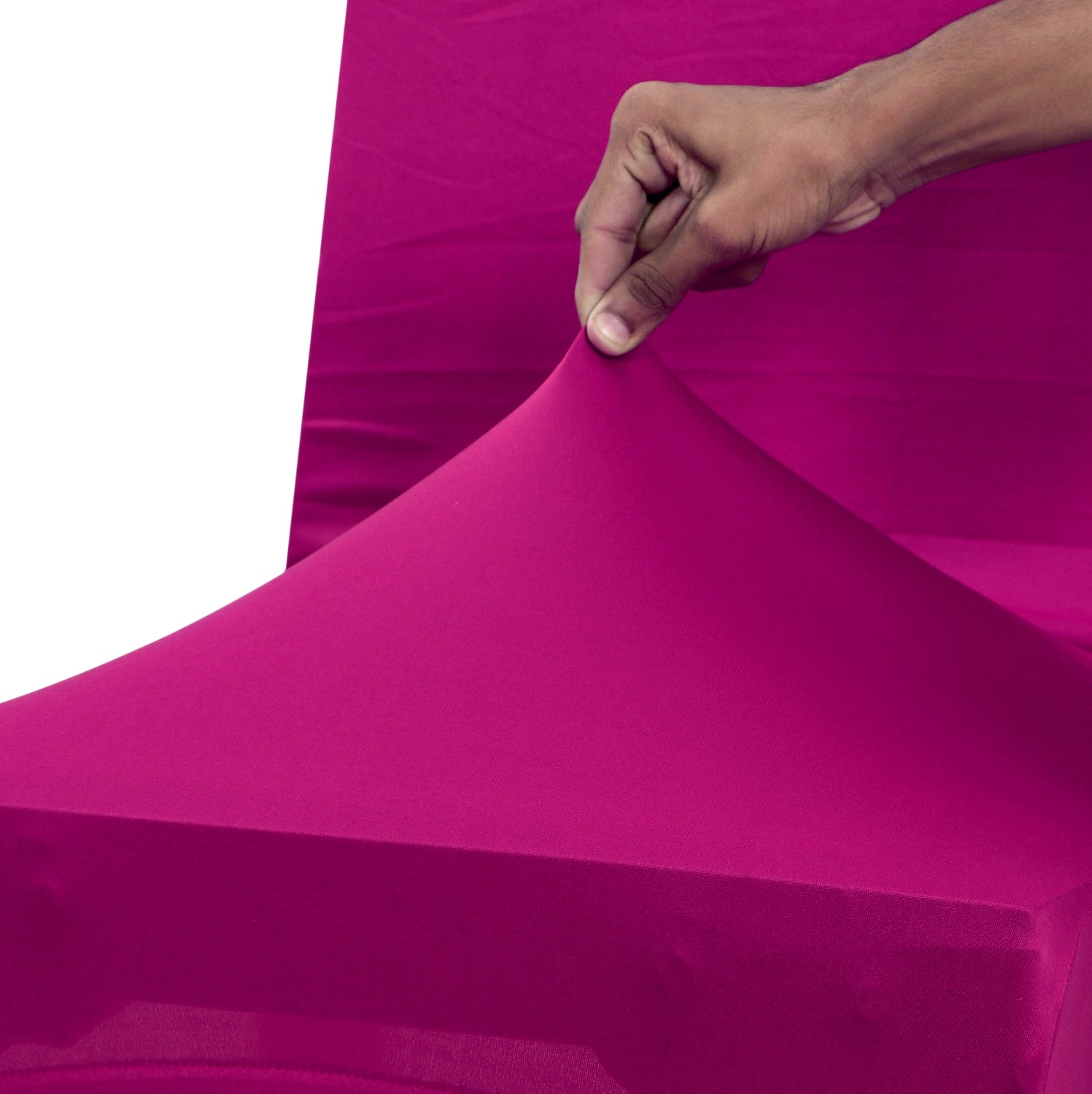 Nendle Stretchable Polyester Elastic Chair Cover Set of 4 for Dinning Chairs (Pink, 4 Pieces)