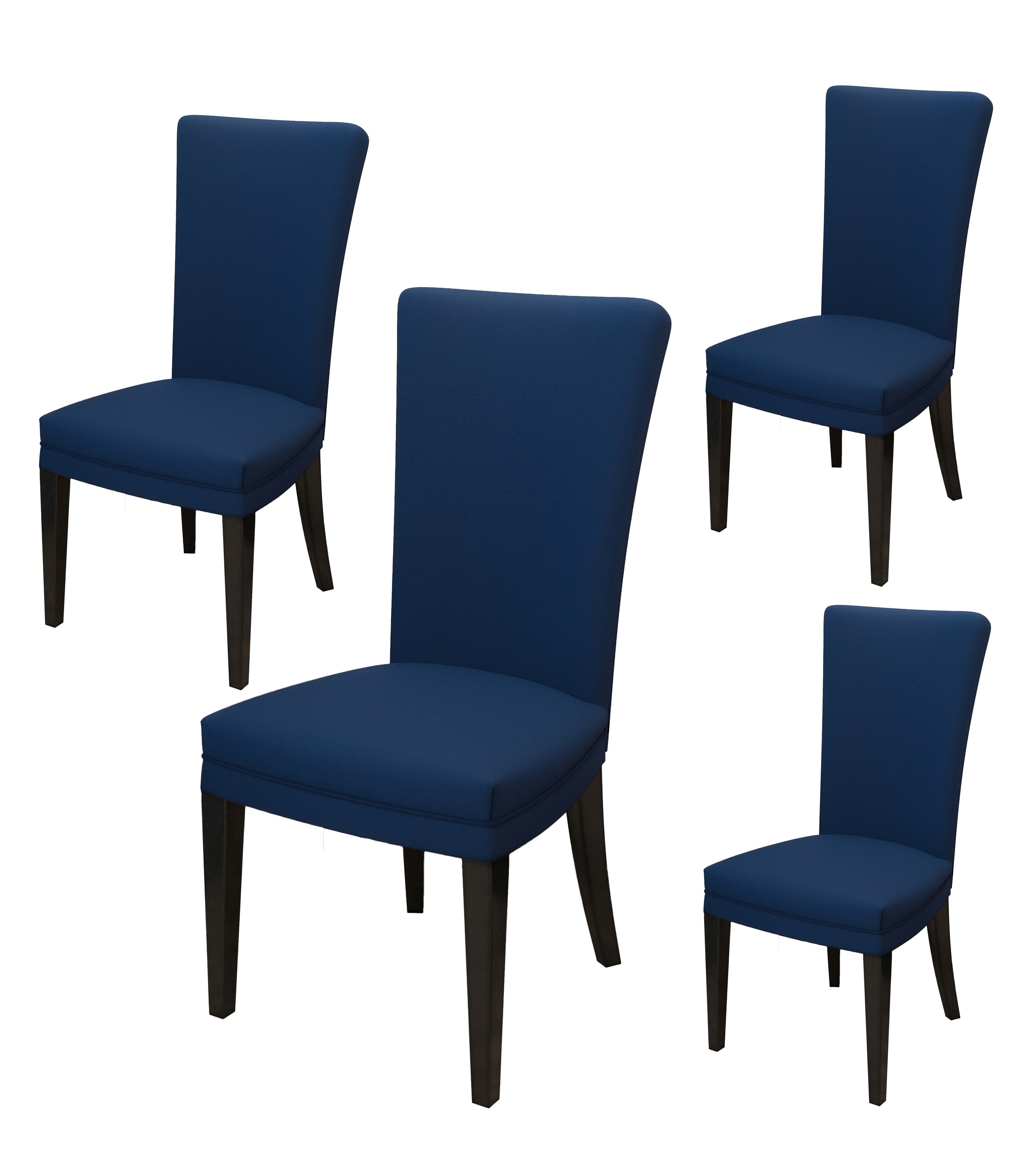 Nendle Stretchable Polyester Elastic Chair Cover Set of 4 for Dinning Chairs (Navy Blue, 4 Pieces)