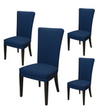 Nendle Stretchable Polyester Elastic Chair Cover Set of 4 for Dinning Chairs (Navy Blue, 4 Pieces)