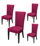 Nendle Stretchable Polyester Elastic Chair Cover Set of 4 for Dinning Chairs (Pink, 4 Pieces)