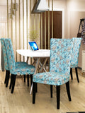 Nendle Elastic/High Strectchable Chair Covers for 4 Seater Dining/Center Table Chairs (4 Pieces, Firozi)