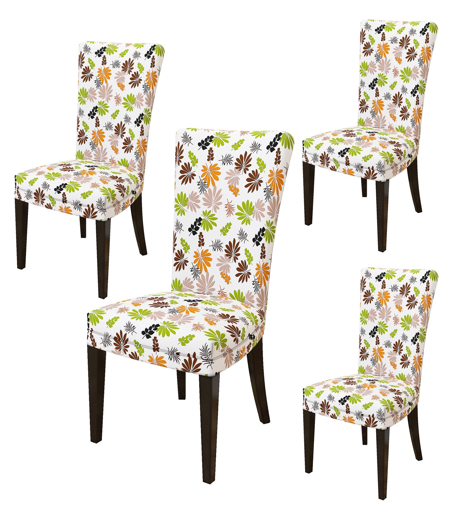 Nendle Elastic/High Stretchable Chair Covers for 4 Seater Dining/Center Table Chairs (4 Pieces, Multi Color)