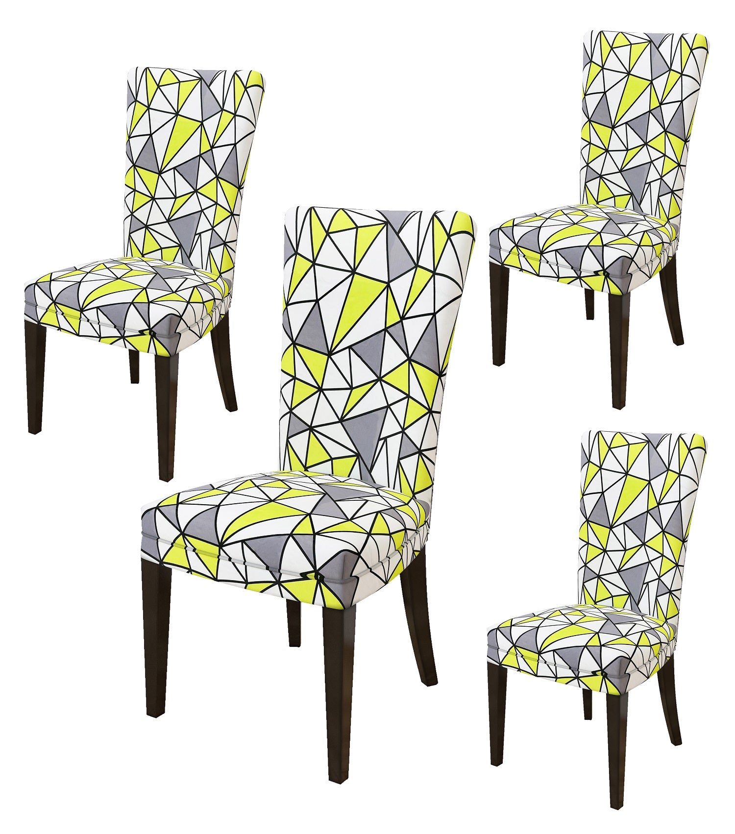 Nendle Elastic/High Stretchable Chair Covers for 4 Seater Dining/Center Table Chairs (4 Pieces, Parrot)