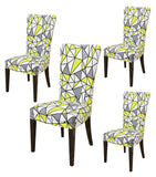 Nendle Elastic/High Stretchable Chair Covers for 4 Seater Dining/Center Table Chairs (4 Pieces, Parrot)