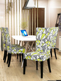 Nendle Elastic/High Stretchable Chair Covers for 4 Seater Dining/Center Table Chairs (4 Pieces, Parrot)