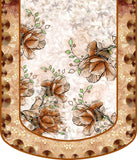 Nendle Velvet Digital Print 5 Seater Sofa Cover Set for Living Room (Light Brown, 6 Pieces)