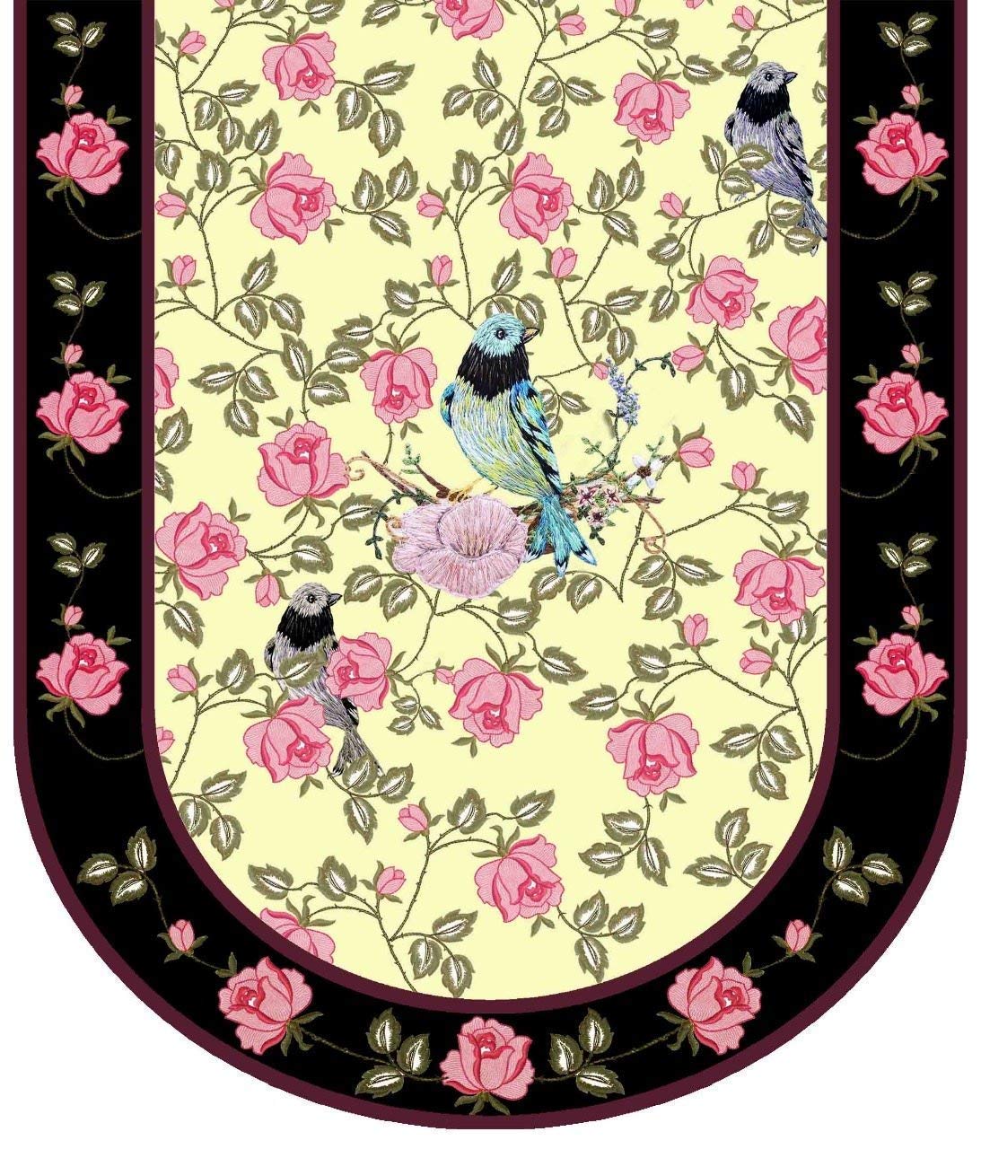 Nendle Velvet Digital Print 5 Seater Sofa Cover Set for Living Room (Multicolour, 6 Pieces)