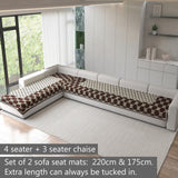 Acrylic Sofa Mat Cover for L Shape Sofa Set Type 4+3 Seater