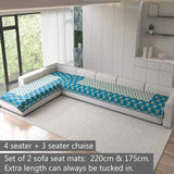 Acrylic Sofa Mat Cover for L Shape Sofa Set Type 4+3 Seater