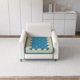 Polka Dot Pattern Acrylic Sofa Cover Mat for Single Seater