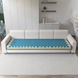 Polka Dot Pattern Acrylic Sofa Mat Cover for 4 Seater Sofa Set