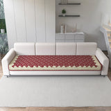 Polka Dot Pattern Acrylic Sofa Mat Cover for 4 Seater Sofa Set