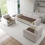Polka Dot Pattern Acrylic Sofa Mat Cover for 5 Seater Sofa Set (3+1+1)