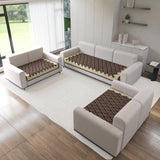 Polka Dot Pattern Acrylic Sofa Mat Cover for 7 Seater Sofa Set (3+2+2)