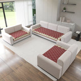 Polka Dot Pattern Acrylic Sofa Mat Cover for 7 Seater Sofa Set (3+2+2)