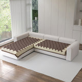 Polka Dot Pattern Acrylic Sofa Mat Cover for L Shape Sofa Set Type 2+2