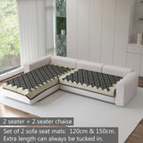 Polka Dot Pattern Acrylic Sofa Mat Cover for L Shape Sofa Set Type 2+2